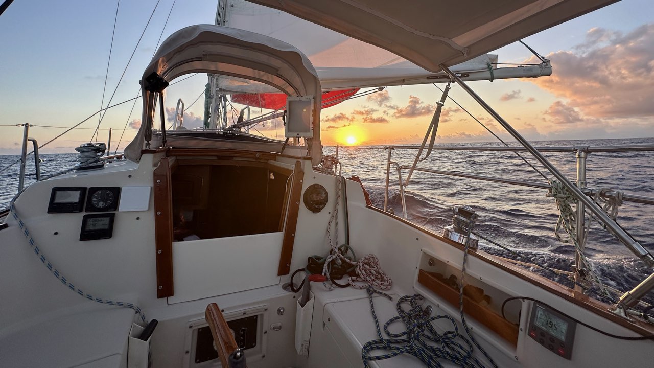 Sunset from Ana Maria's cockpit