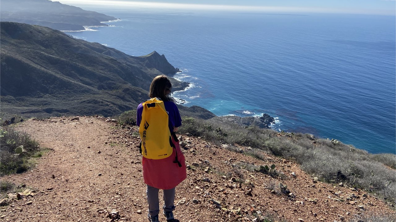 Katherine looking out from Santa Cruz onto the Pacific Ocean